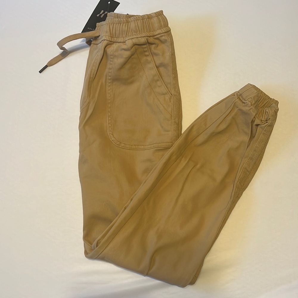 High Waisted Drawstring Pocket Tapered Pants